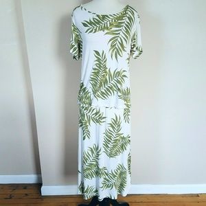 Pineapple Moon Palm Frond Skirt and Shirt Set Sz M